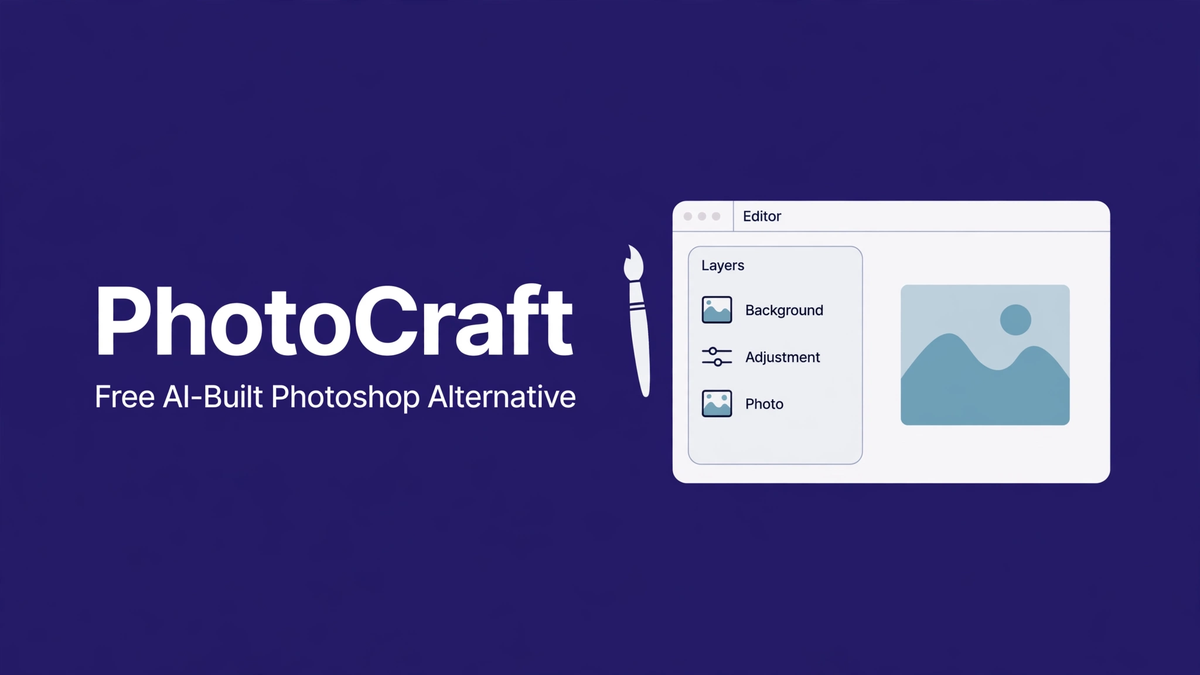 PhotoCraft – Free AI-Built Photoshop Hero Image